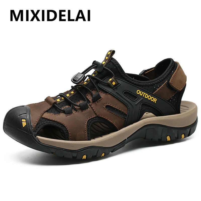 Men'S Shoes Clearance Sale - ホット販売夏メンズサンダル屋外ノンスリップ男性のビーチサンダルの本革メンズシューズファッションメンズスニーカー