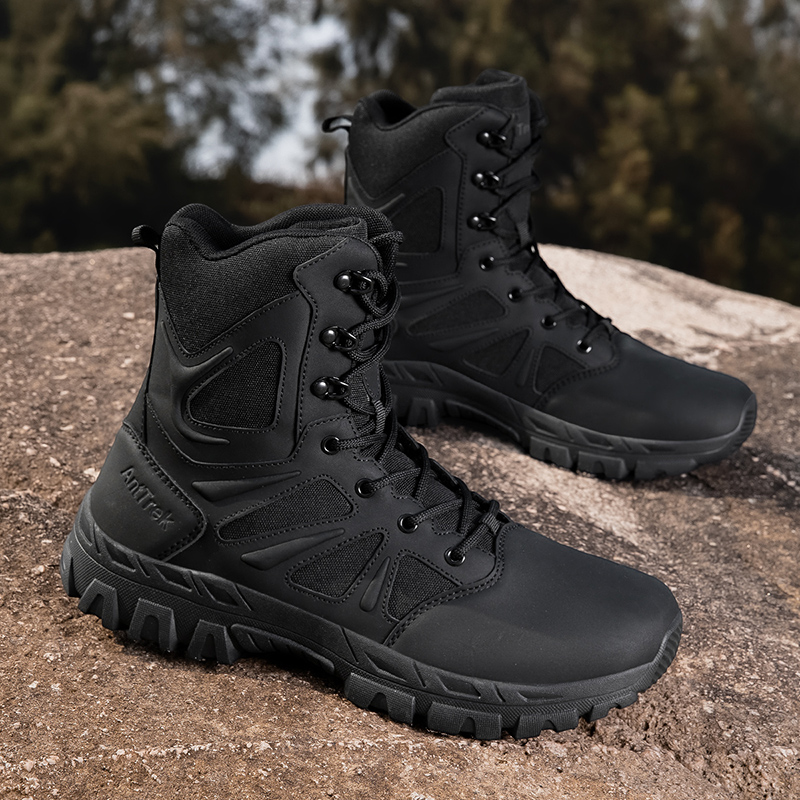 Men'S Shoes Hiking - 男性軍ブーツ防水安全作業男性戦術ブーツ迅速な応答登山ハイキングシューズレースアップ滑り止め狩猟ブーツ
