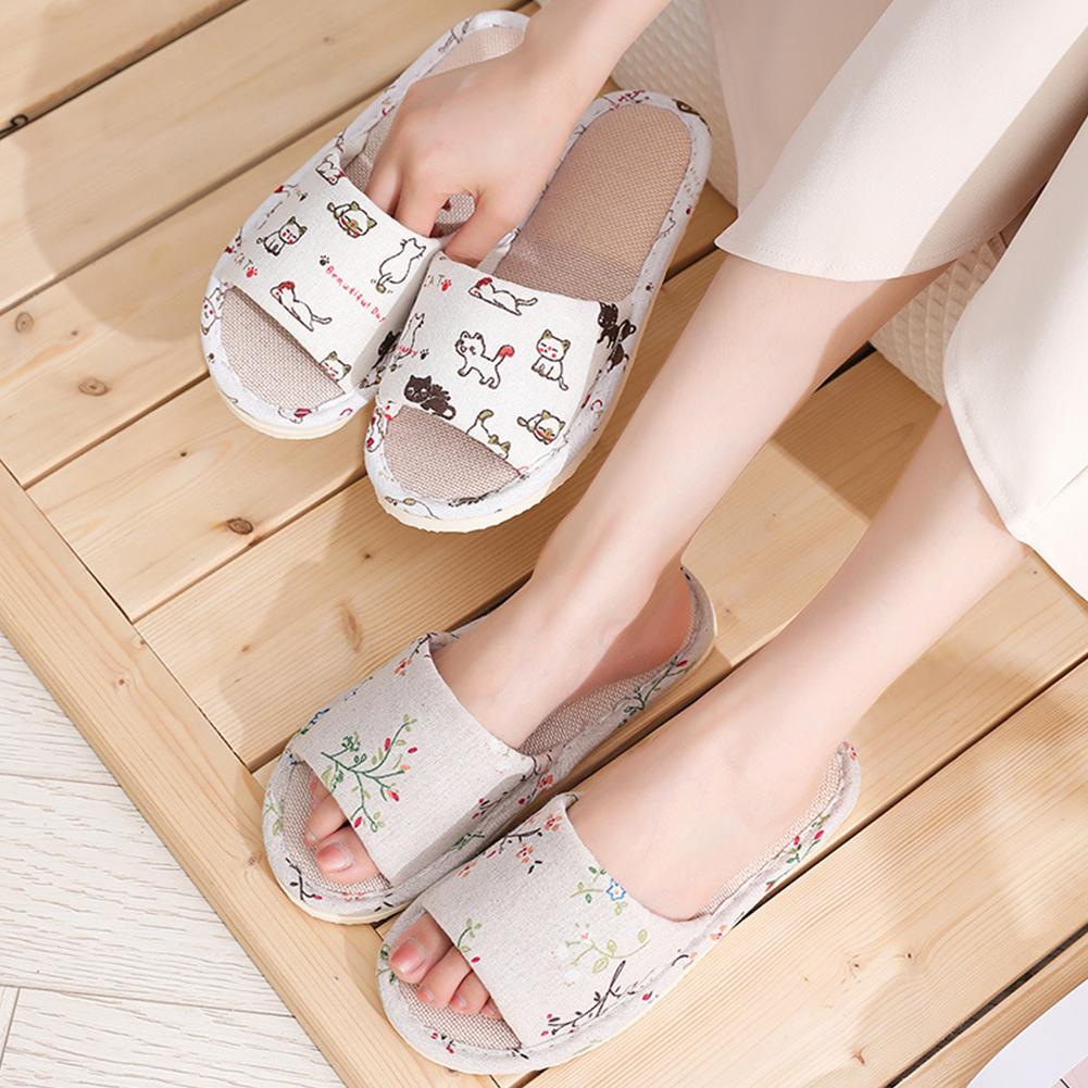Men'S Shoes For Summer - 女性用亜麻スリッパ、ホームスリッパ、リネンサマースリッパ、軽量フラットサンダル、通気性抜群、快適、滑り止め、室内用、男性用スリッパ