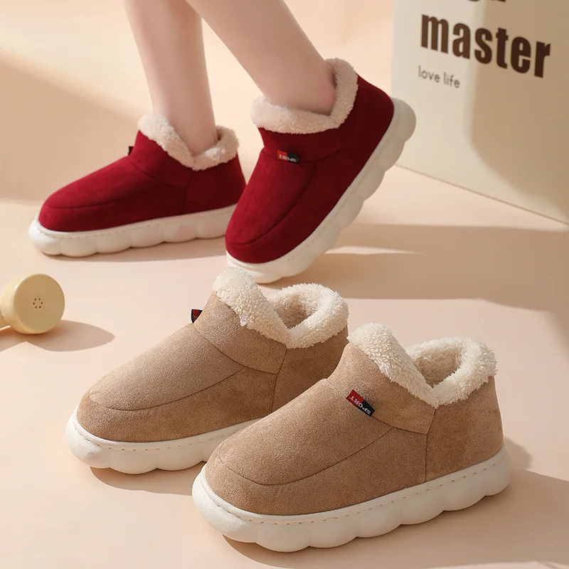 Men Shoes For Winter - 2025年冬用メンズカジュアルハウスシューズ、レディースアウトドア用暖かいコットンシューズ、女性用室内用プラッシュパッド入りスリッパ