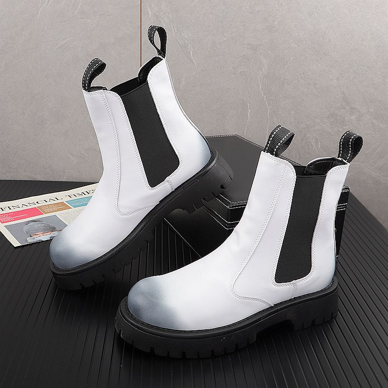 Men Shoes Brand - メンズラグジュアリーファッション 本革ブーツ ブラック ホワイト ブランドデザイナーシューズ ステージ