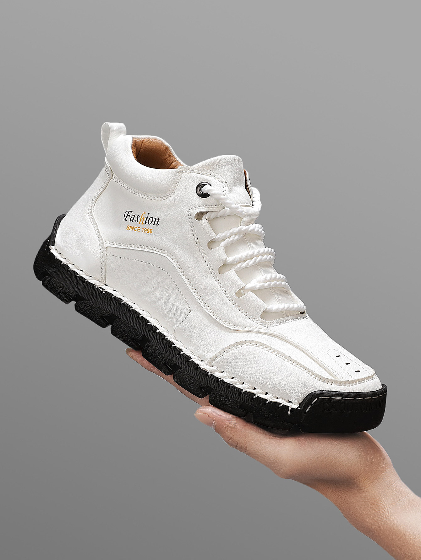 Men'S Shoes Hiking - メンズ手作りミッドトップカジュアルシューズ、シンプルなレタープリントファッションレースアップスニーカー、アウトドアハイキングブーツ、快適で通気性のあるラバーソール