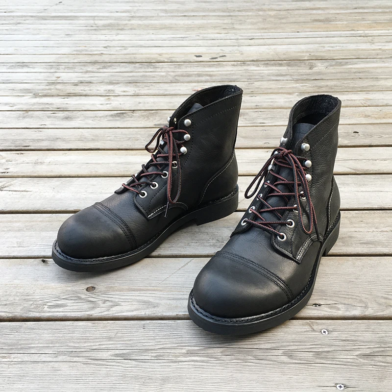 Men Shoes Brand - ニューメンズシューズ高級ブランドヴィンテージメンズブーツ牛革グッドイヤーウェルトアンクルブーツドレスウィングスモーターサイクルブーツツーリングシューズ