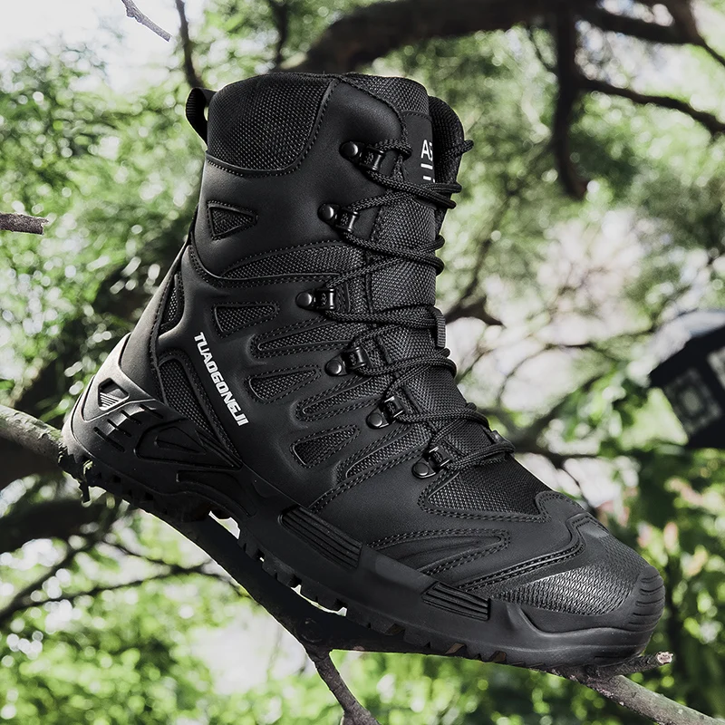 Men'S Shoes Hiking - 男性の屋外ハイキング戦術ブーツ足首デザートブーツスポーツ登山靴軍事作業防水作業安全狩猟靴