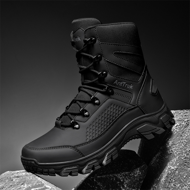 Men'S Shoes Hiking - メンズワイルドトレーニングブーツ四季対応ハイカット滑り止め防水アウトドアブーツファッション快適ジャングルハイキングスニーカーブーツ