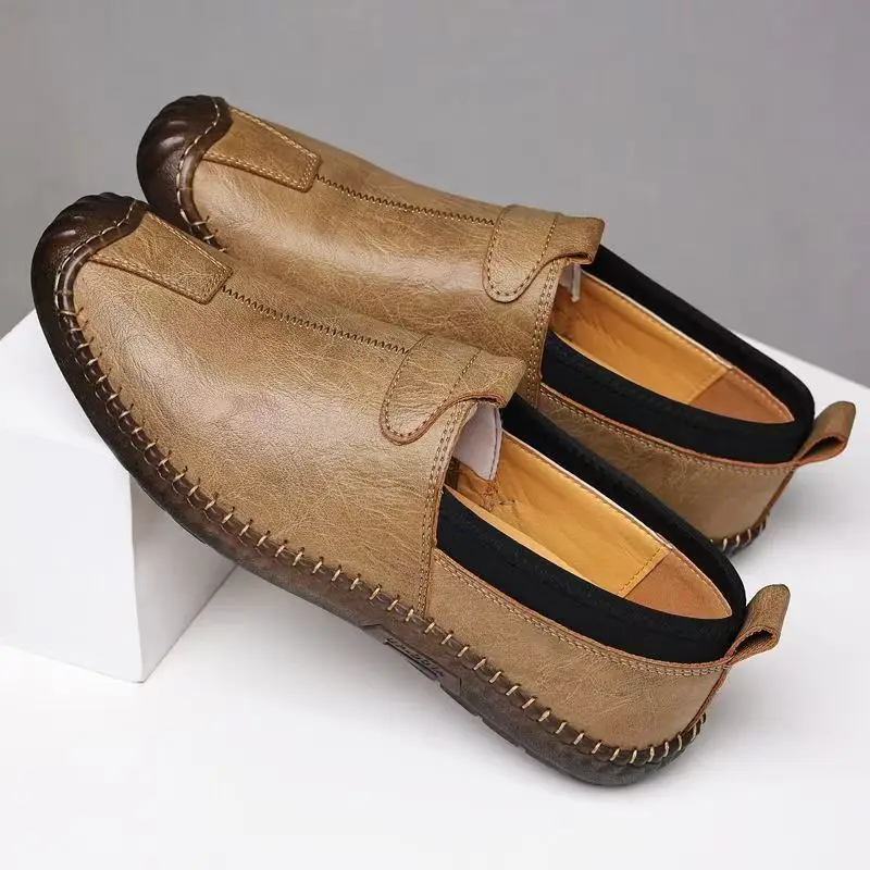 Men'S Shoes Clearance Sale - スリッポン軽量メンズレザーシューズロートップ快適な高級セールサイズ 48 履物オファーレトロ Pu 男性カジュアルシューズ