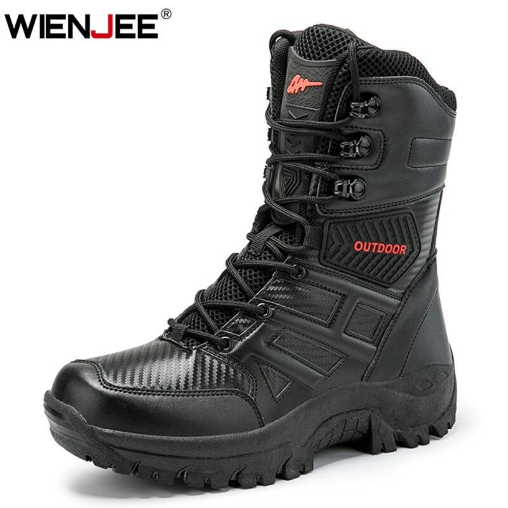 高品質メンズブランドハイカットレザーブーツ通気性のあるデザー - Men'S Shoes Hiking のレビューと価格