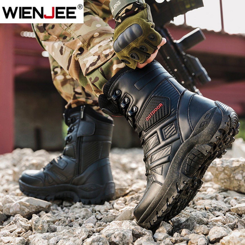 高品質メンズブランドハイカットレザーブーツ通気性のあるデザー - Men'S Shoes Hiking のレビューと価格