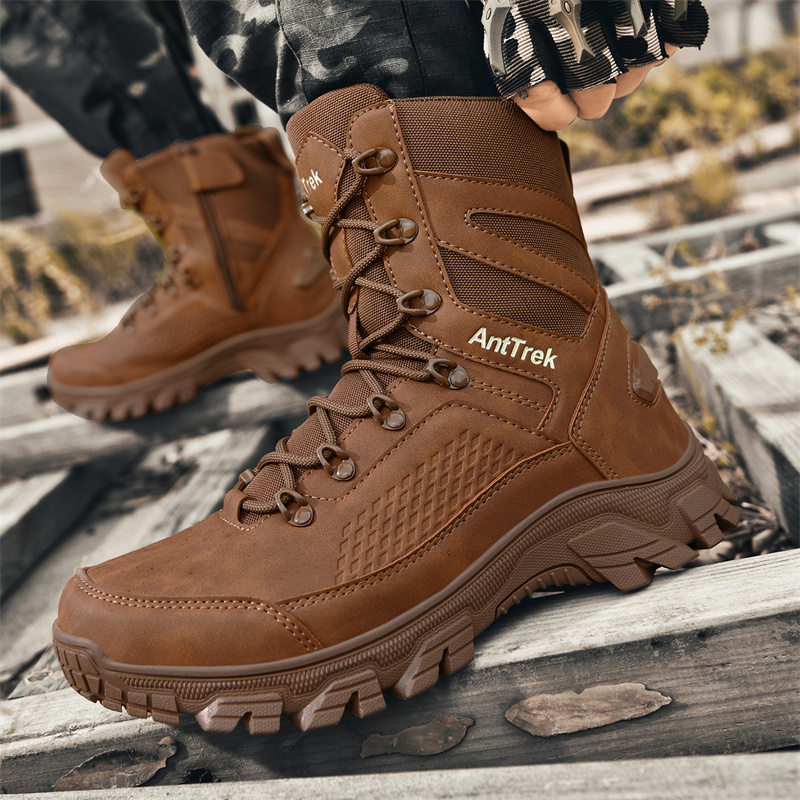 新しい男性戦術ブーツ狩猟ハイキング靴レースアップ砂漠ユニセッ - Men'S Shoes Hiking のレビューと価格
