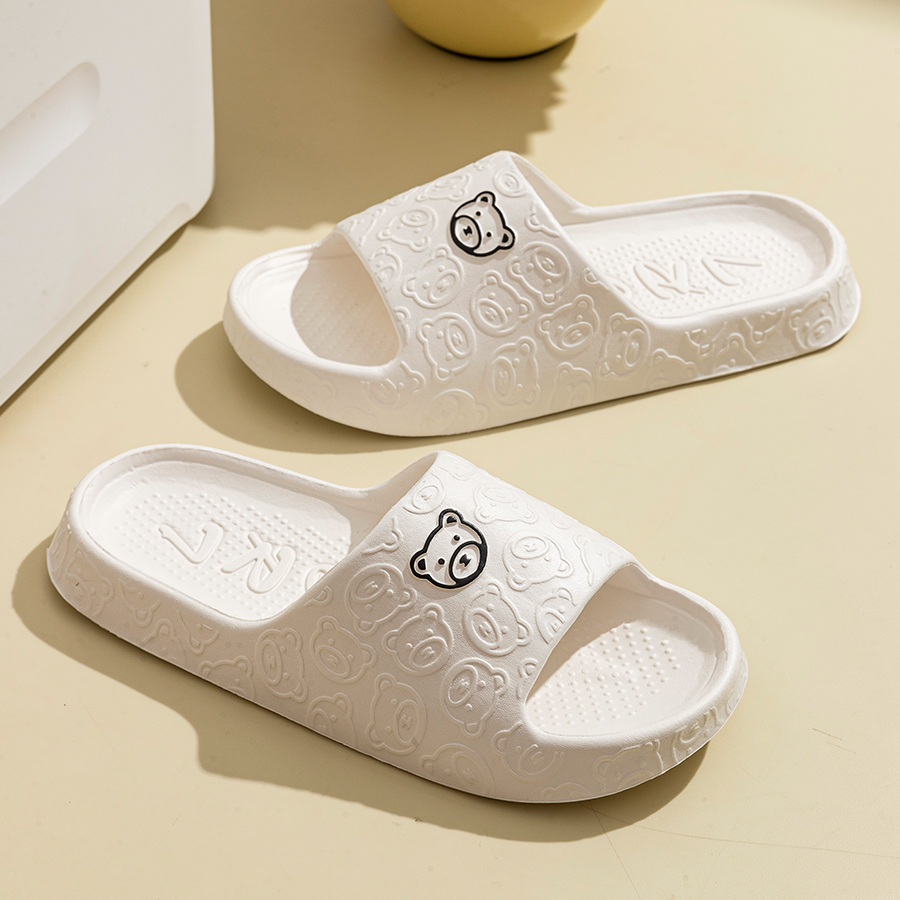 印刷かわいいクマ女性スリッパ夏屋内ソフト漫画サンダル浴室滑り - Men'S Shoes For Summer のレビューと価格