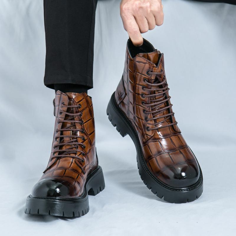 夏のメンズファッションチェルシーブーツブラックブラウンアメリ - Men Shoes Brand のレビューと価格