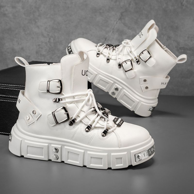 オリジナルブランドブーツ男性用パンクプラットフォームレッドト - Men Shoes Brand のレビューと価格