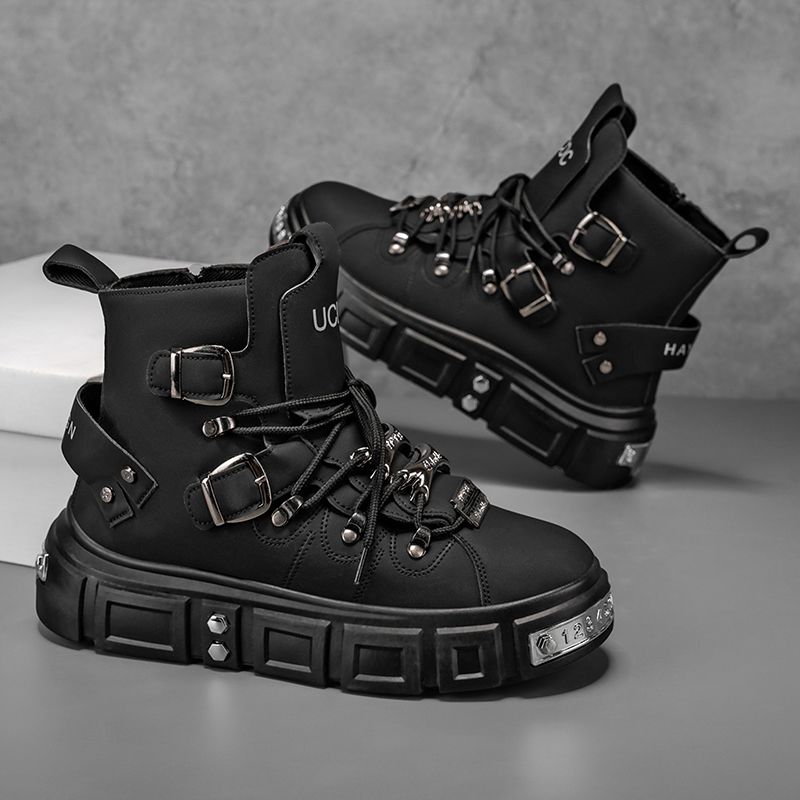 オリジナルブランドブーツ男性用パンクプラットフォームレッドト - Men Shoes Brand のレビューと価格