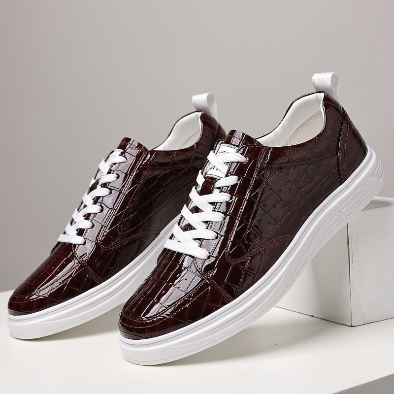 クラシックなメンズローカットスケートシューズ、レザー、レース - Men'S Shoes For Suits のレビューと価格
