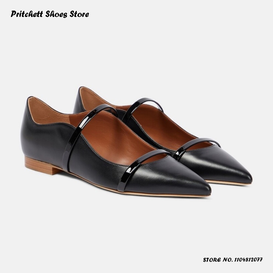 レディース ダブルストラップ レザー バレエシューズ ポイン - Men'S Shoes For Summer のレビューと価格