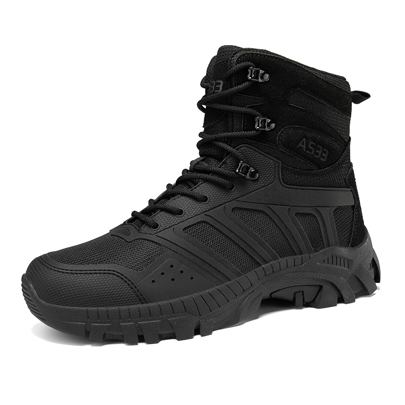 男性用タクティカルブーツ、レースアップ、デザートミリタリーワ - Men'S Shoes Hiking のレビューと価格