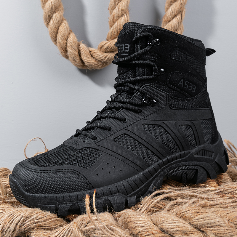 男性用タクティカルブーツ、レースアップ、デザートミリタリーワ - Men'S Shoes Hiking のレビューと価格