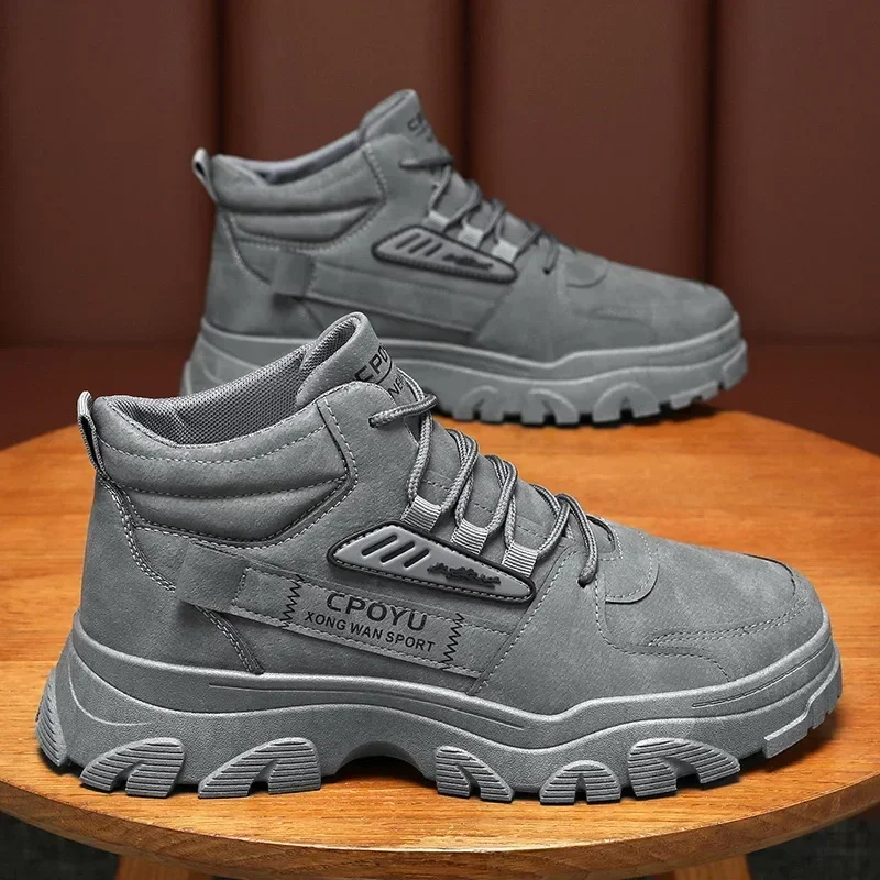 アンクルブーツメンズシューズ春ハイカット防水滑り止め作業安全 - Men'S Shoes Hiking のレビューと価格