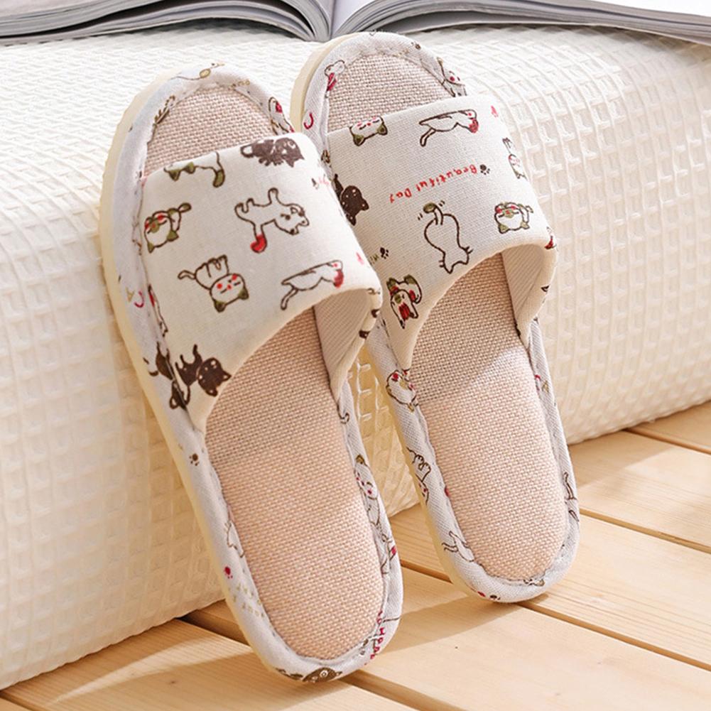 女性用亜麻スリッパ、ホームスリッパ、リネンサマースリッパ、軽 - Men'S Shoes For Summer のレビューと価格