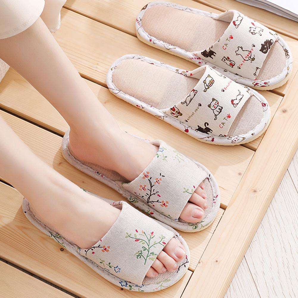 女性用亜麻スリッパ、ホームスリッパ、リネンサマースリッパ、軽 - Men'S Shoes For Summer のレビューと価格