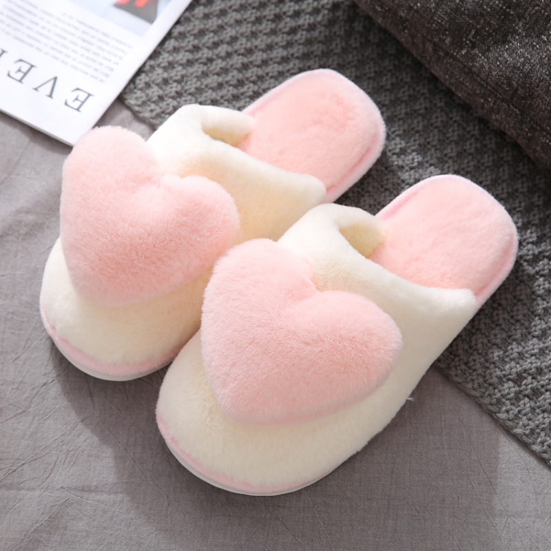 冬暖かいハート柄綿スリッパ女性屋内カジュアル快適なサンダル男 - Men Shoes For Winter のレビューと価格