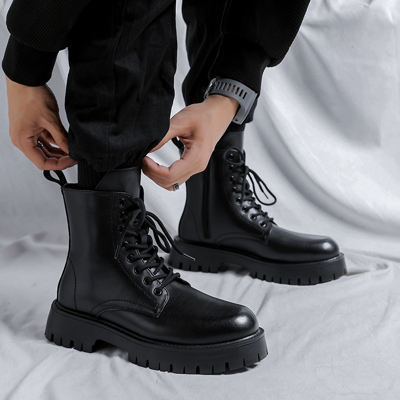 メンズラグジュアリーファッション 本革ブーツ ブラック ホワ - Men Shoes Brand のレビューと価格