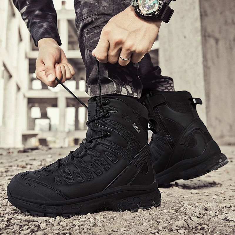 新しい男性の戦術的なブーツ軍事ブランド狩猟ハイキング靴足首防 - Men'S Shoes Hiking のレビューと価格