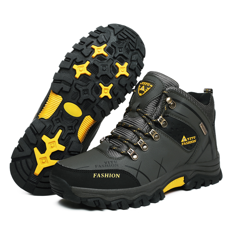 ブランドメンズウィンタースノーブーツ 防水レザースニーカー  - Men'S Shoes Hiking のレビューと価格
