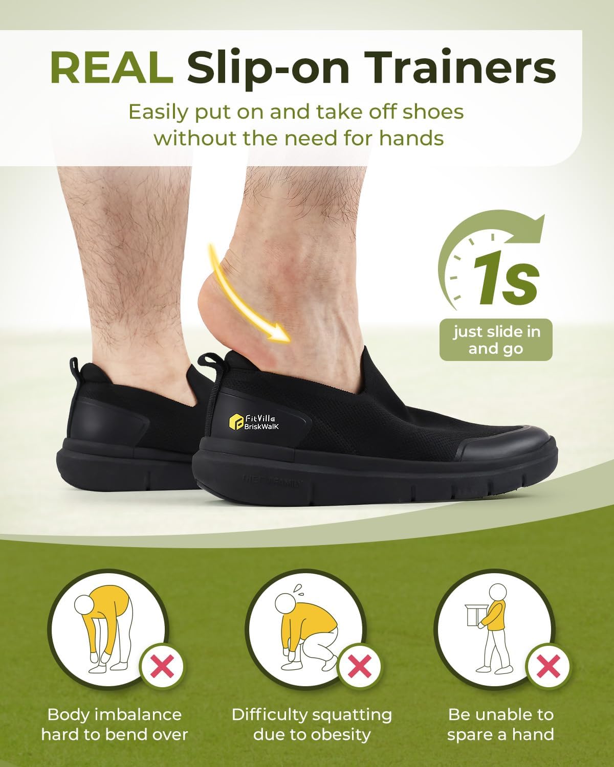 フィットビル メンズ エクストラワイド スリップオン 整形外 - Men'S Shoes For Wide Feet のレビューと価格