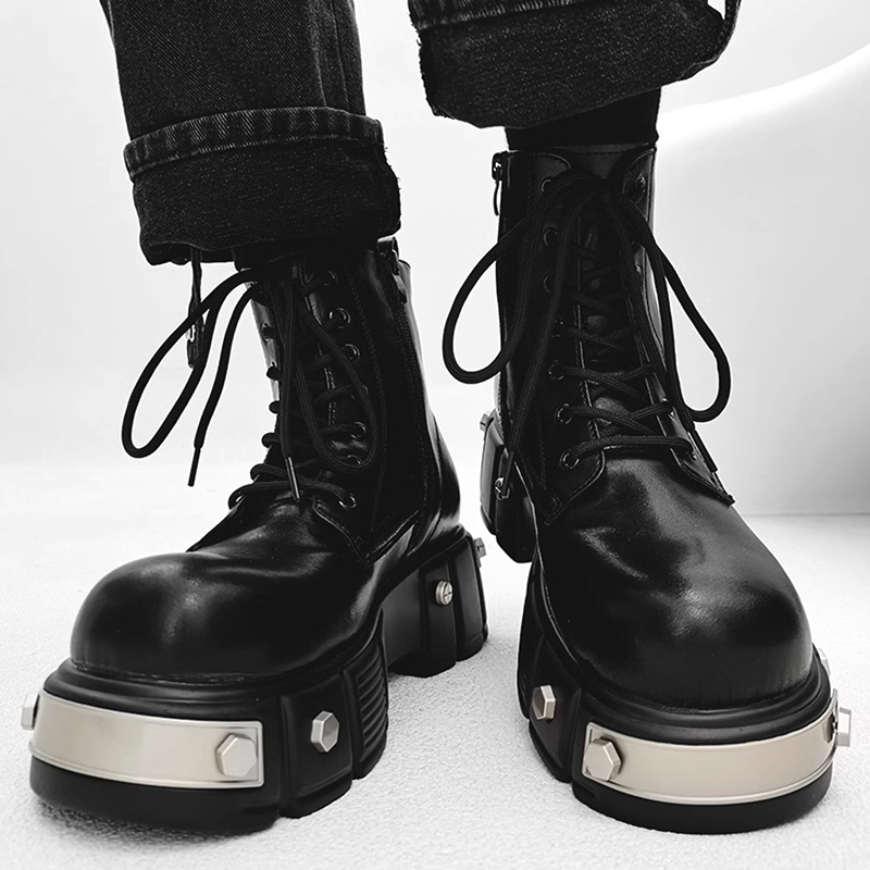 イタリアブランドデザイナーハイプラットフォームブーツ男性用フ - Men Shoes Brand のレビューと価格