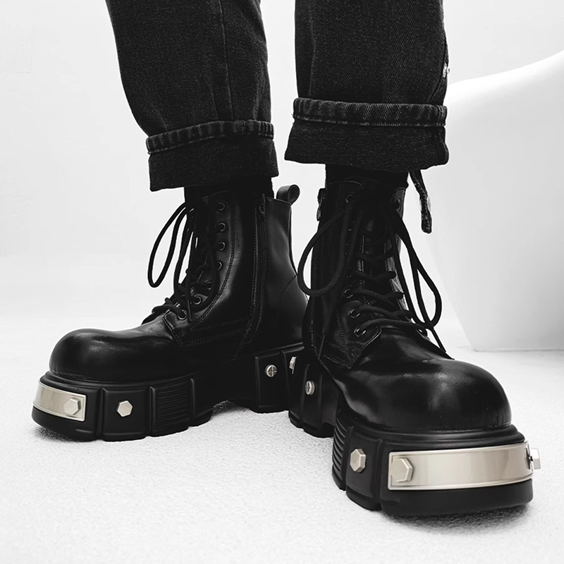 イタリアブランドデザイナーハイプラットフォームブーツ男性用フ - Men Shoes Brand のレビューと価格