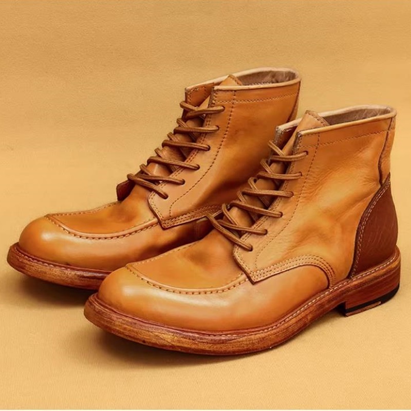 高品質グッドイヤーレザーブーツ メンズ本革アンクルブーツ 男 - Men'S Shoes Hiking のレビューと価格