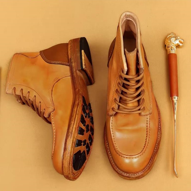 高品質グッドイヤーレザーブーツ メンズ本革アンクルブーツ 男 - Men'S Shoes Hiking のレビューと価格