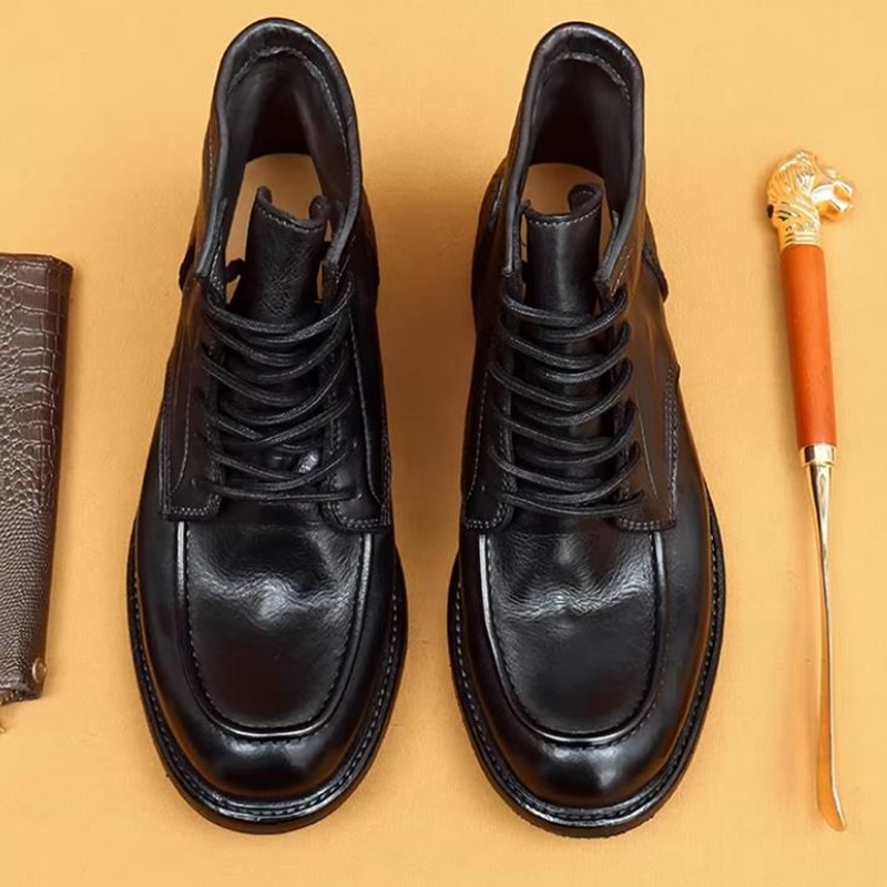 高品質グッドイヤーレザーブーツ メンズ本革アンクルブーツ 男 - Men'S Shoes Hiking のレビューと価格